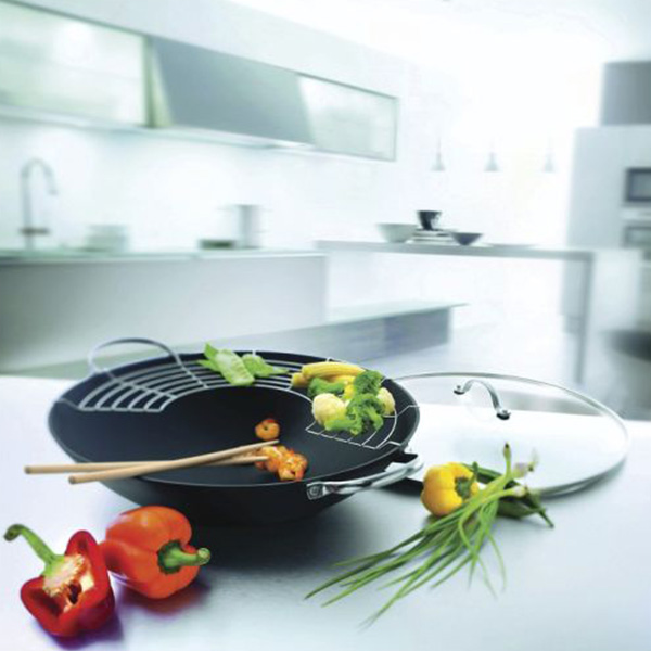 ووک 36 سانت به ھمراه درب شیشه ای و صفحه گریل و استیک چوبی - تصویر 2